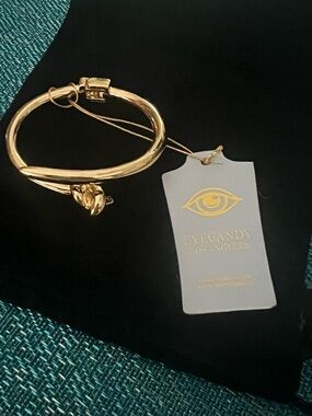 eye candy Gold Knot Hinged Bangle Bracelet